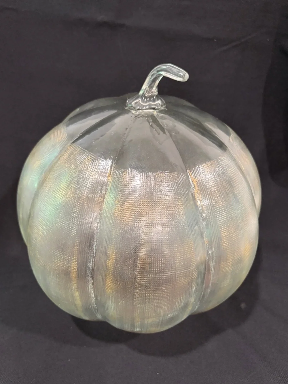 Large Hand Blown Open Bottom Art Glass Pumpkin - 11